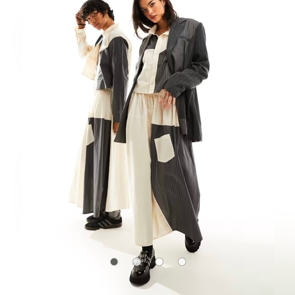 Reclaimed Vintage Dresses & Skirts - Reclaimed Vintage Cream Elastic Waist Skirt